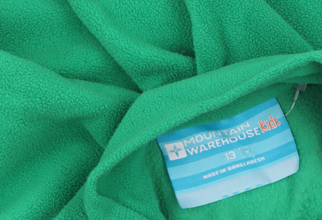 Mountain Warehouse Kids Green Fleece 1/2 Zip Sweatshirt Boys 13 Years