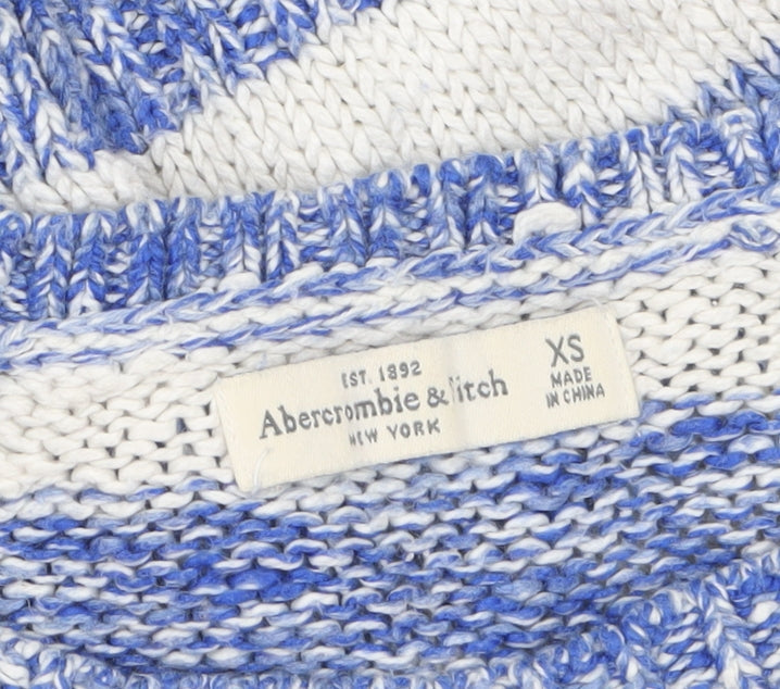 Abercrombie & Fitch Womens Blue Stripe Knit Jumper XS