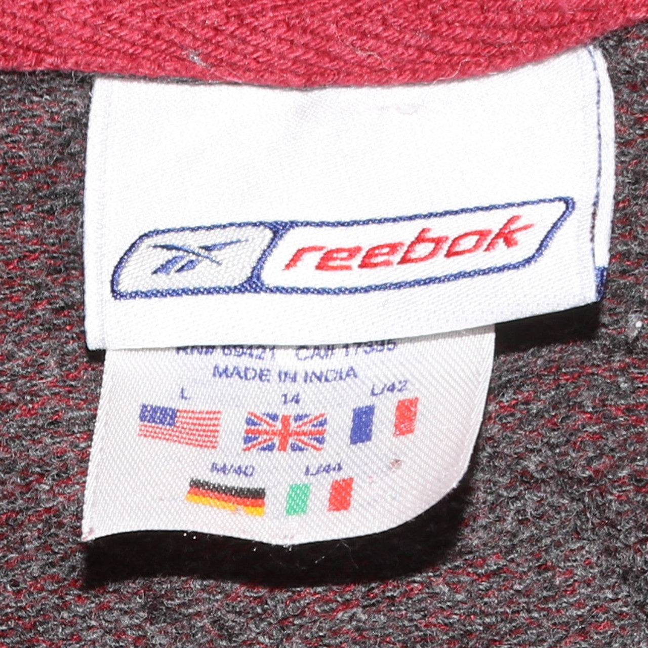 Reebok Boys Red & Grey Crew Neck Pullover Sweatshirt L