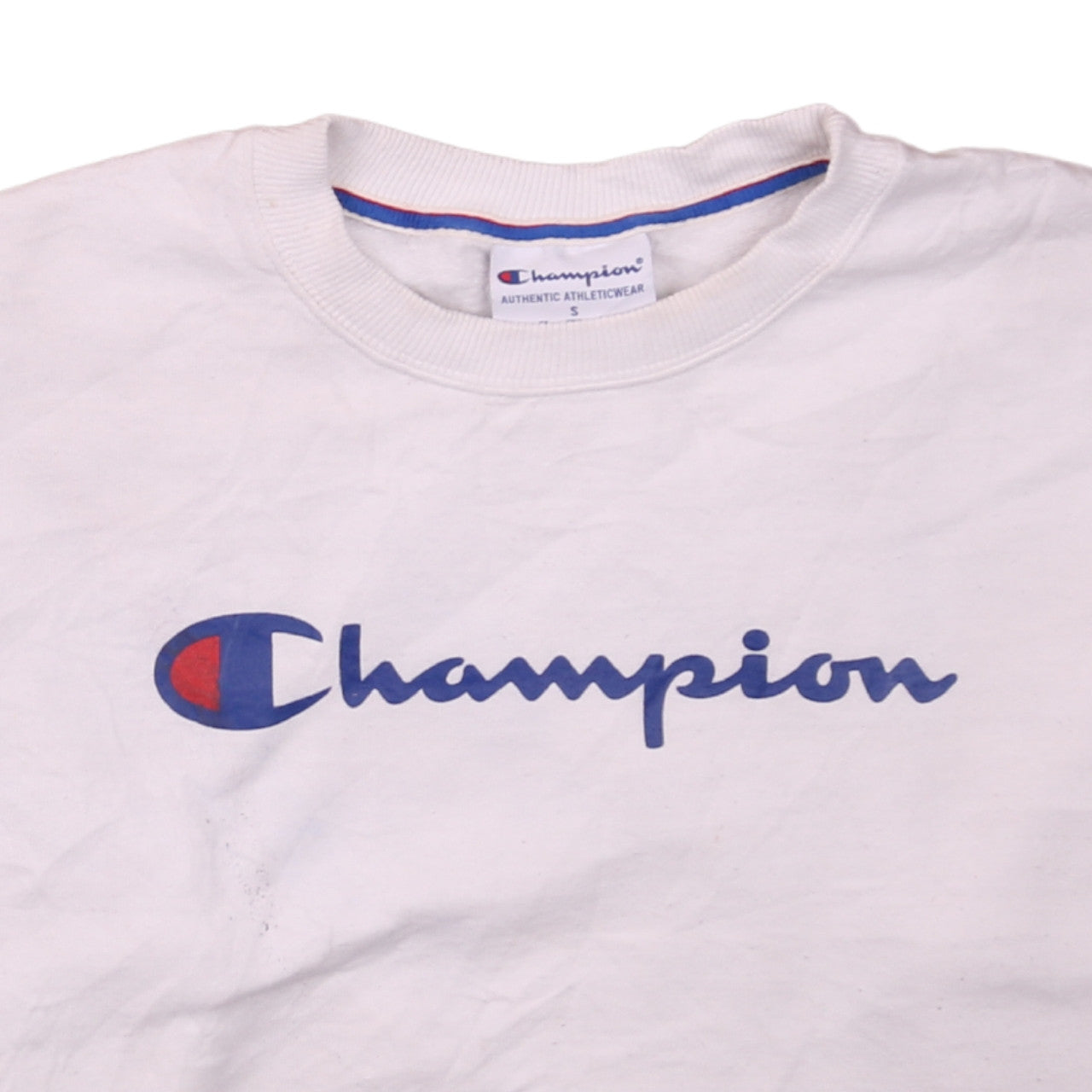 Champion Women's White Small Pullover Sweatshirt Classic Logo