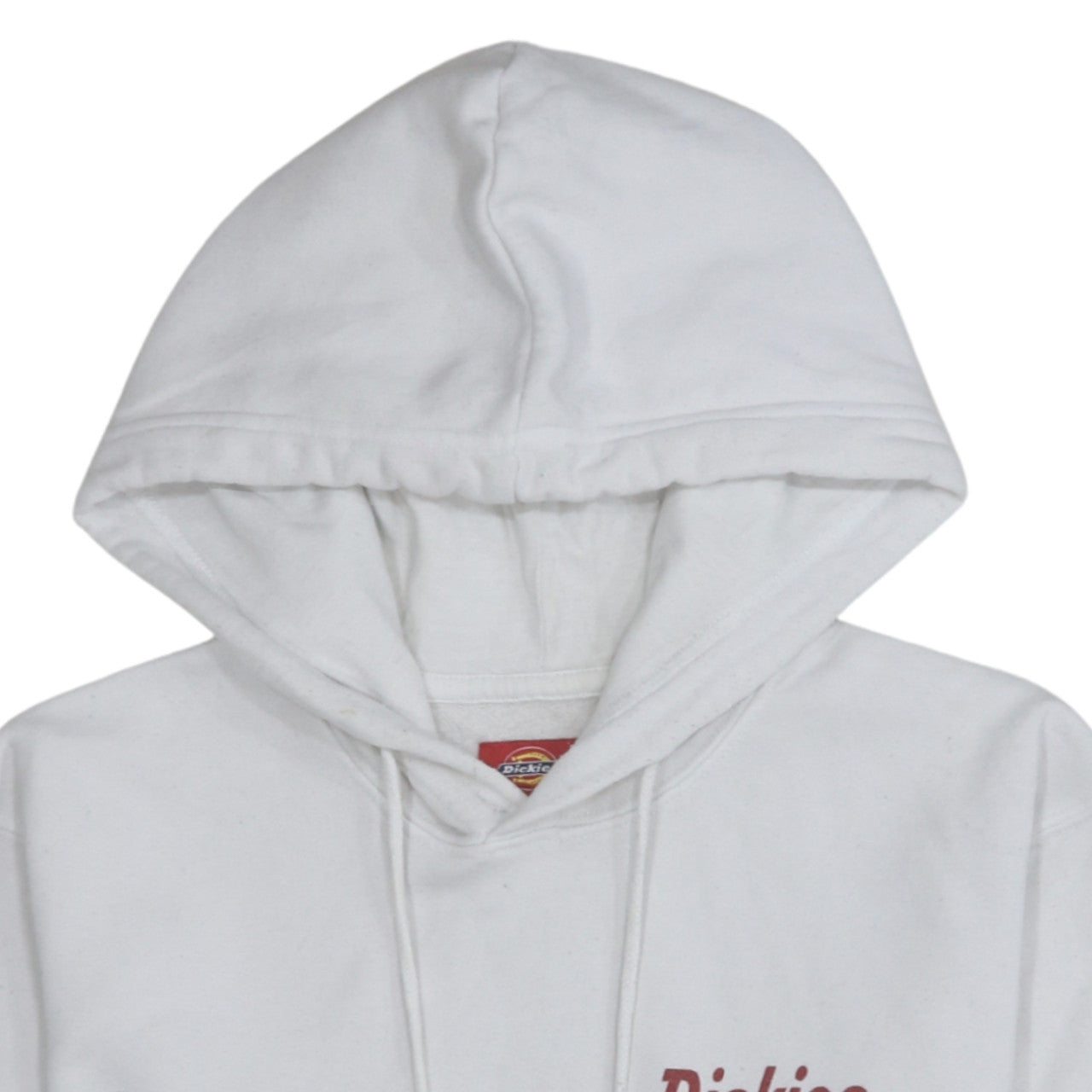 Dickies Mens White Pullover Hoodie L Logo Print Fleece Sweatshirt