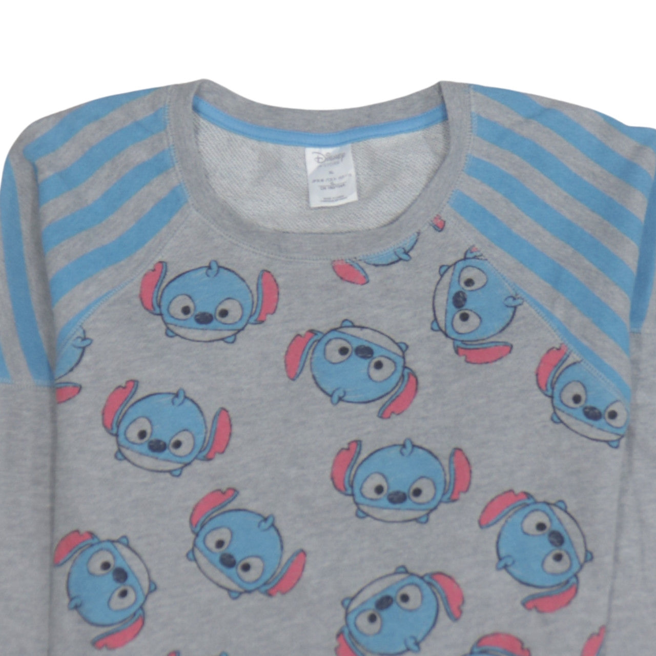 Disney Girls Grey Stitch Print Pullover Sweatshirt XL