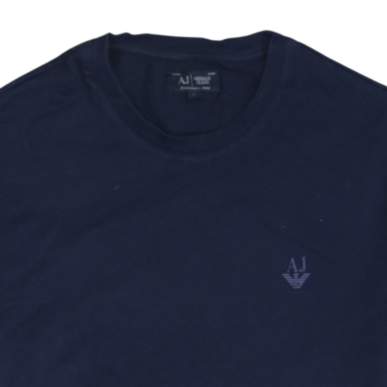 Armani Jeans Men's Navy Blue Small Crew Neck Cotton T-Shirt
