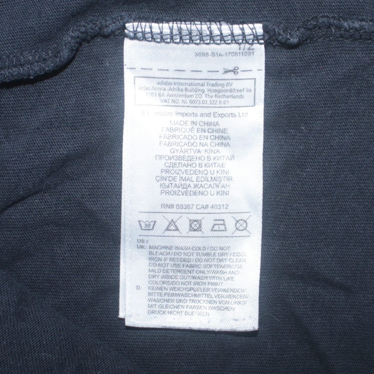 Adidas Men's Black Trefoil Logo Crew Neck Short Sleeve T-Shirt Size L
