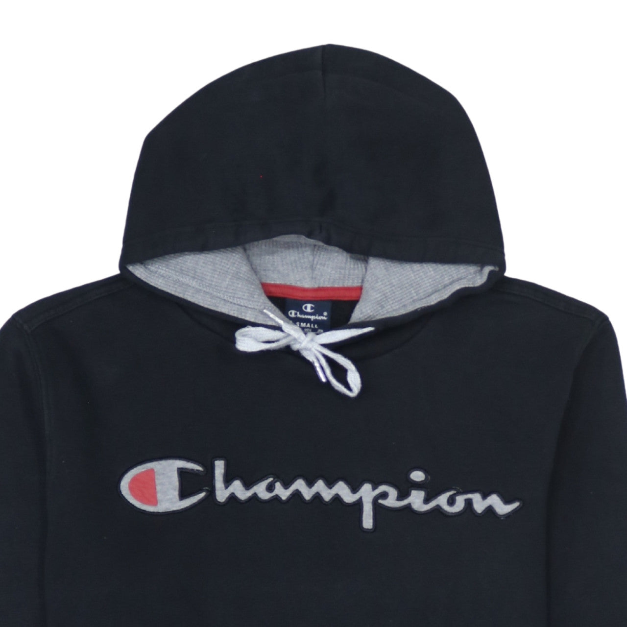Champion Men’s Black Pullover Hoodie Small Embroidered Logo Fleece