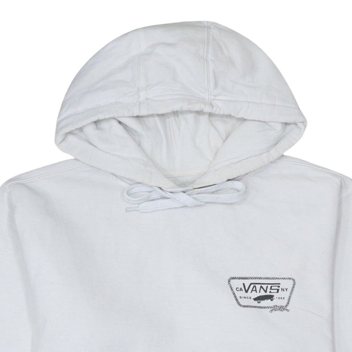 Vans Men’s White Pullover Hoodie Medium Logo Graphic Skate Sweatshirt