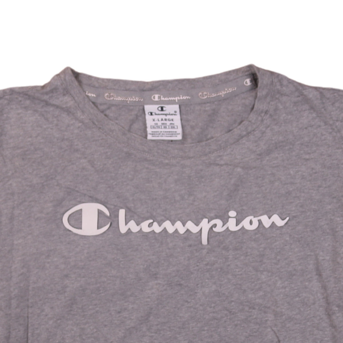 Champion Men's Grey XL Short Sleeve Crew Neck Sports T-Shirt