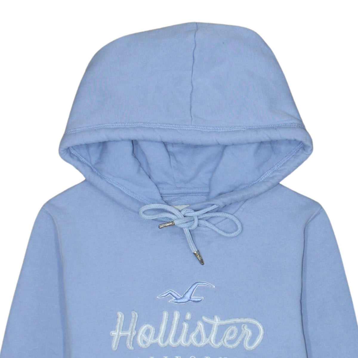 Hollister Women's Blue XS Pullover Hoodie with Embroidered Logo