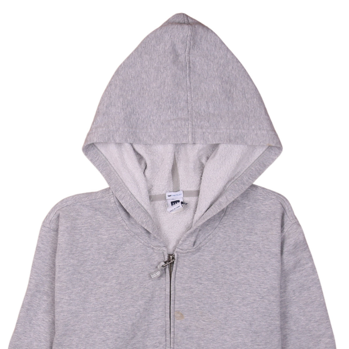 Gap Men's Grey Full Zip Hoodie XL Fleece Cotton Blend