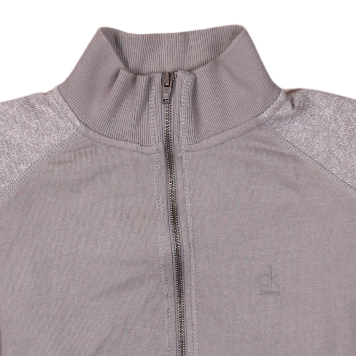 Calvin Klein Jeans Men's Grey Track Jacket Size S Full Zip Cotton Blend