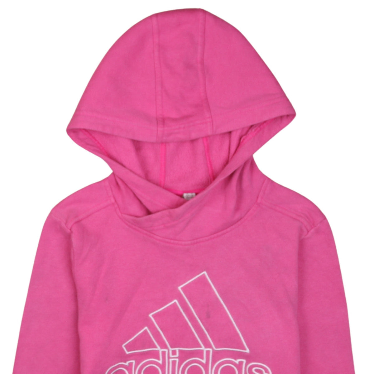 Adidas Womens Pink Pullover Hoodie Size S 8-10 Logo Fleece Sweatshirt