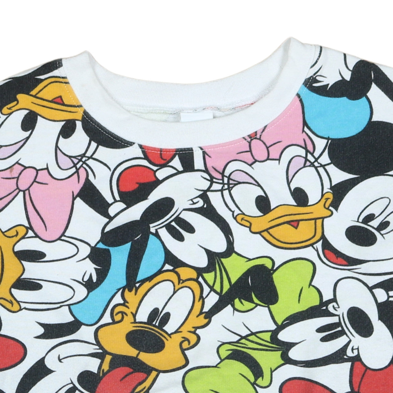 Disney Mickey & Friends Womens White Multicoloured Pullover Sweatshirt XS