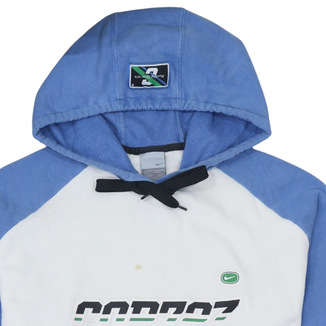 Nike Mens White Blue Hoodie Pullover Cortez Graphic Print M