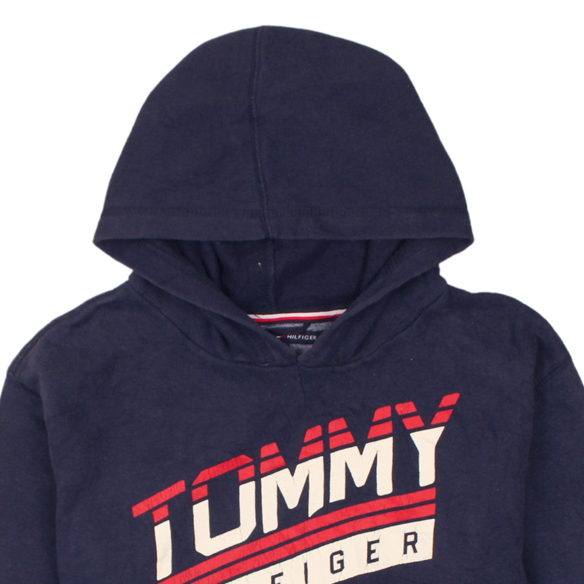 Tommy Hilfiger Men’s Blue XL Pullover Hoodie with Logo Print