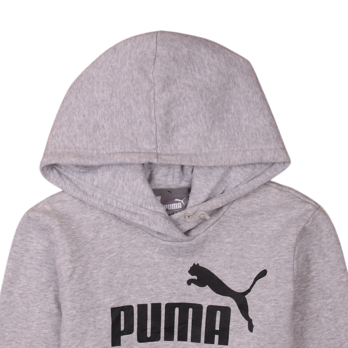 Puma Women's Grey Hoodie Size 10 Pullover Classic Logo Sweatshirt