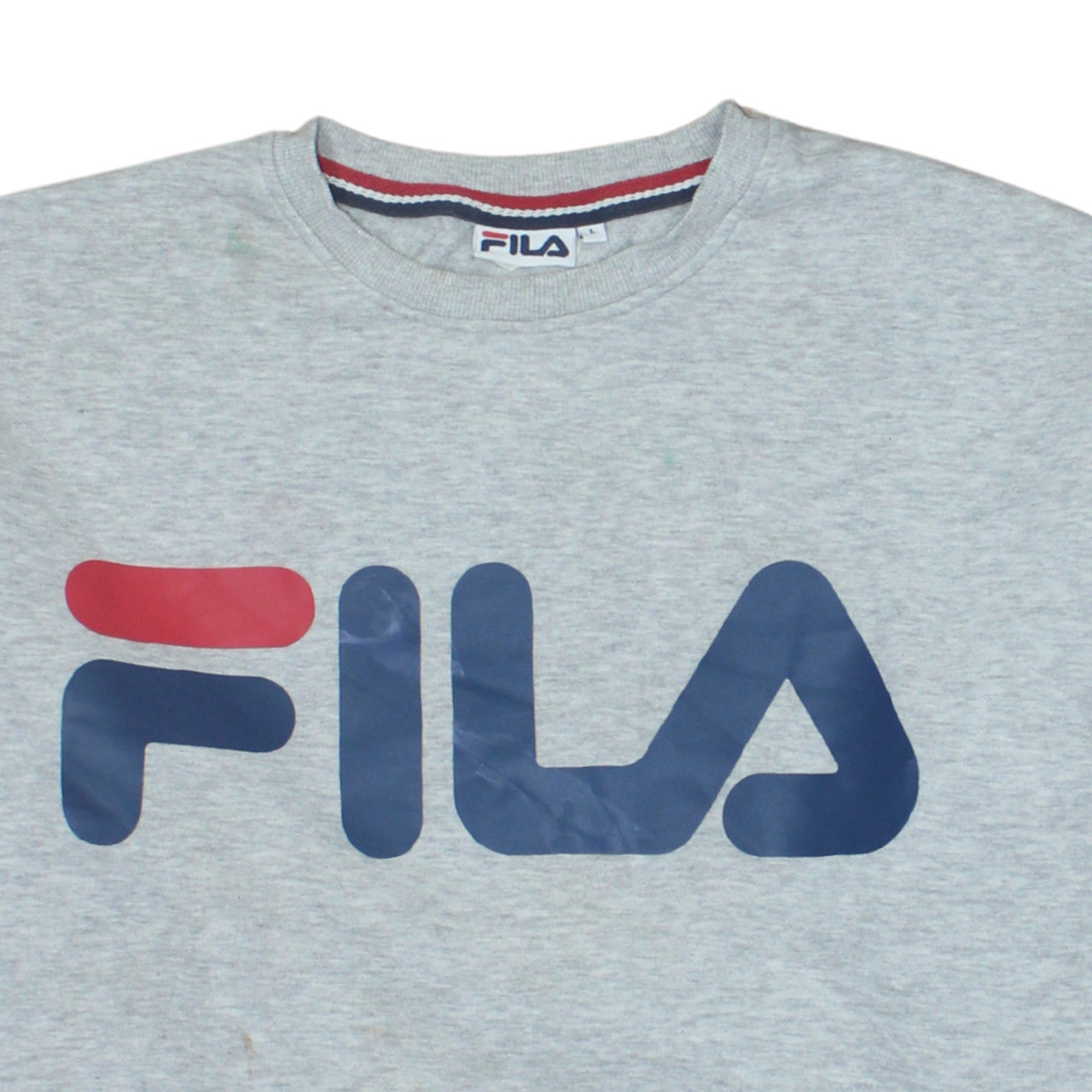 Fila Mens Grey Cotton Blend Logo Sweatshirt Size L