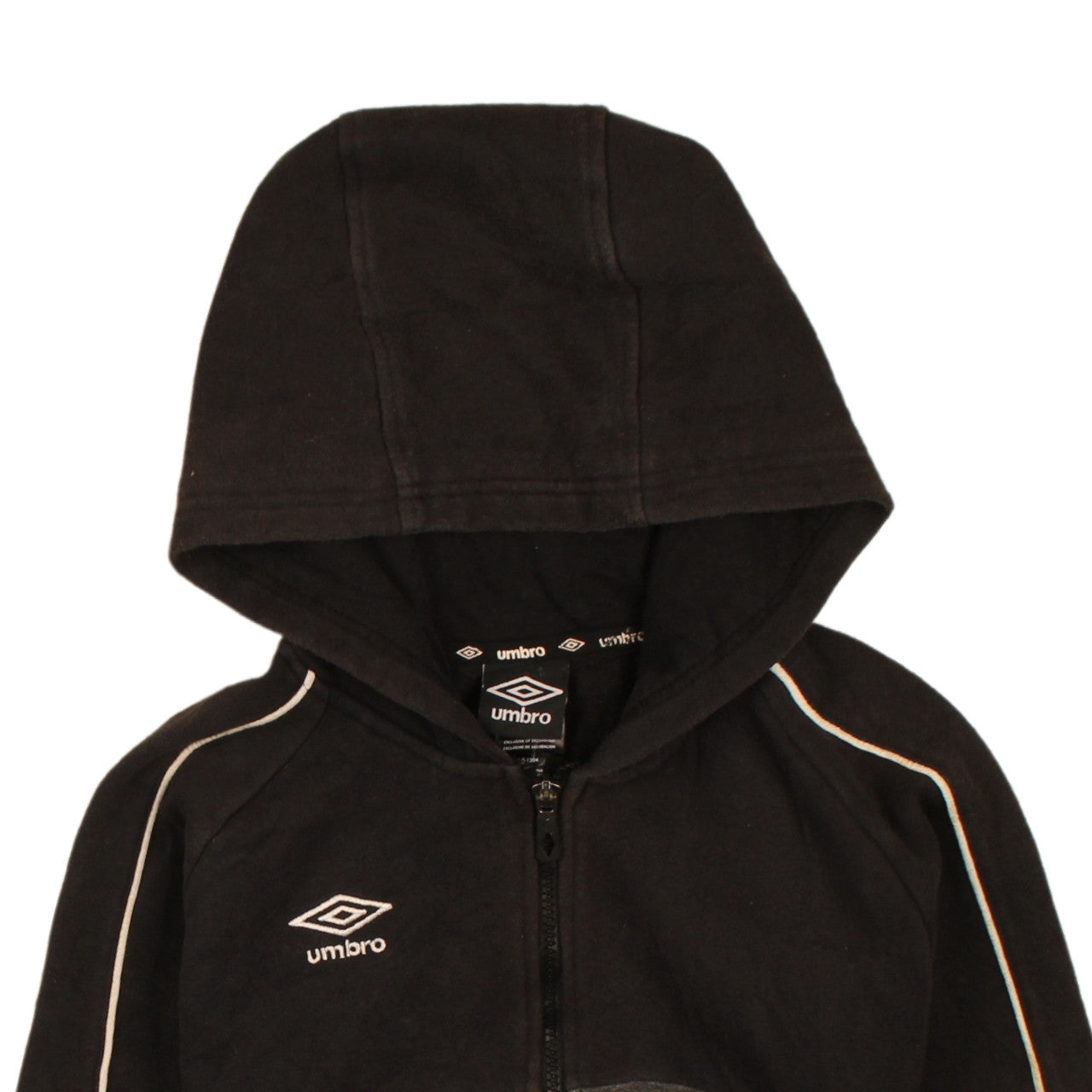 Umbro Boys Black Full Zip Hoodie 12-13 Years Colourblock Sportswear
