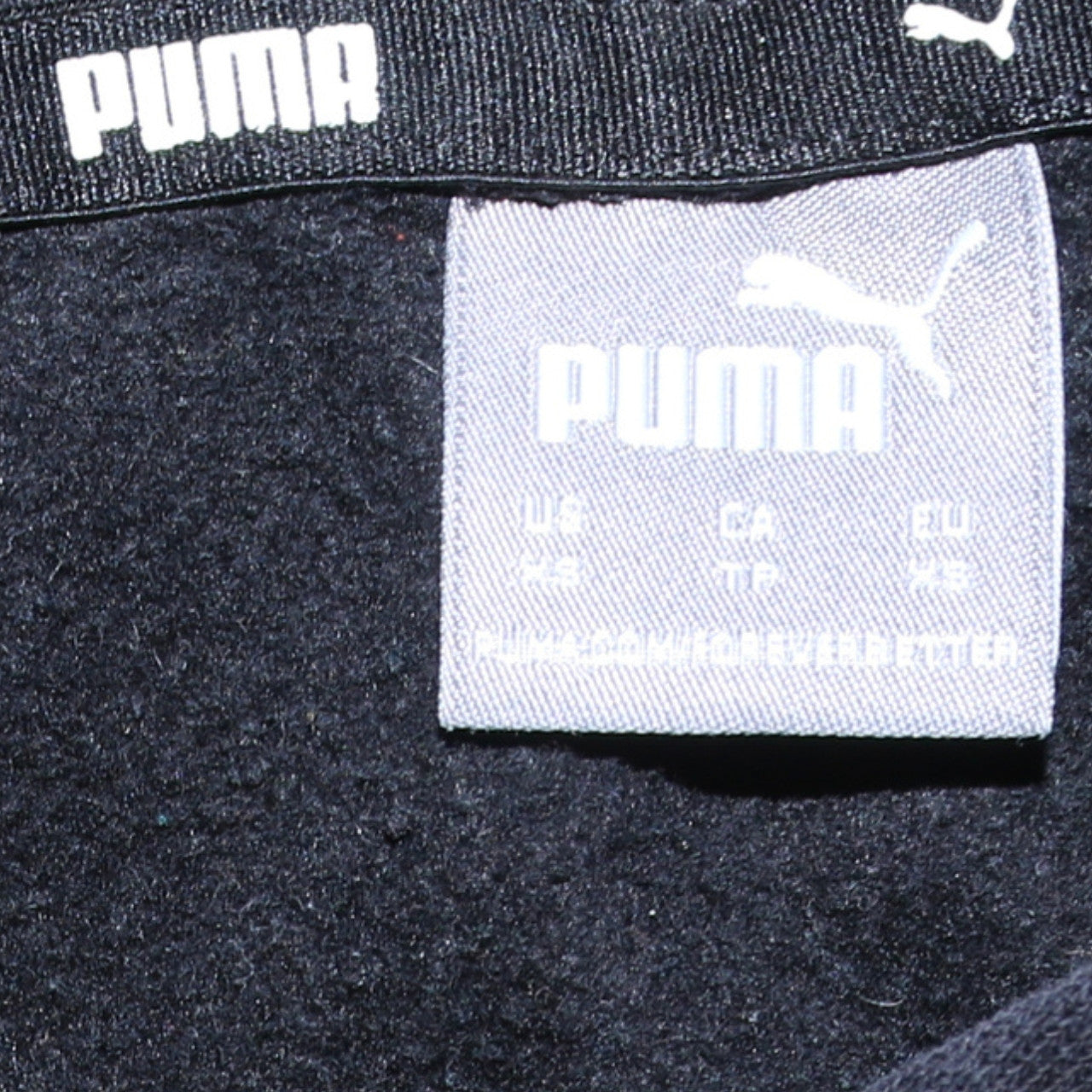 Puma Men's Black XS Pullover Hoodie with Logo Tape Sleeves