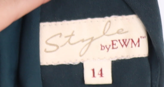 Style by EWM Women’s Blue Mid-Length Button Coat Size 14