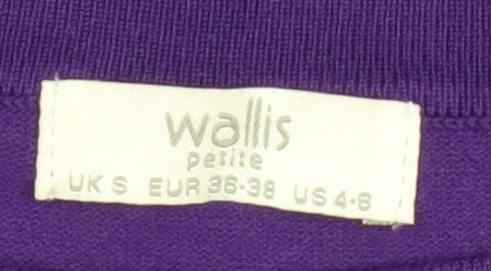 Wallis Women Purple Petite S Button Boat Neck Jumper