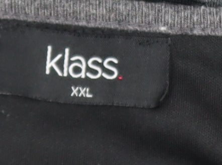 Klass Womens Grey 2XL Tunic Top Cowl Neck Long Sleeve Stretch Blouse