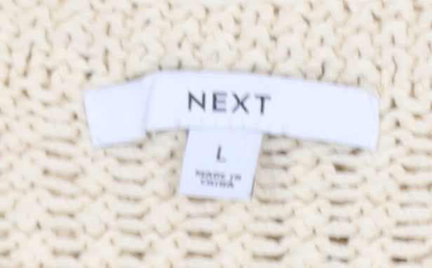 Next Women’s Beige Open Knit Cotton Sleeveless Jumper L