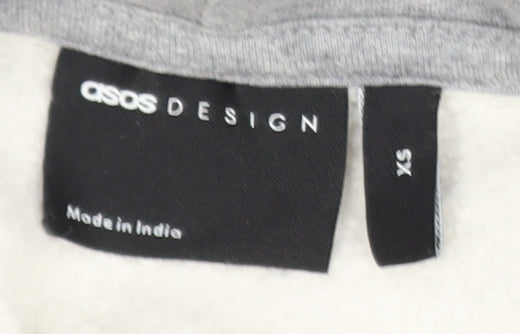 ASOS DESIGN Men’s Grey Pullover Hoodie XS Regular Fit Fleece