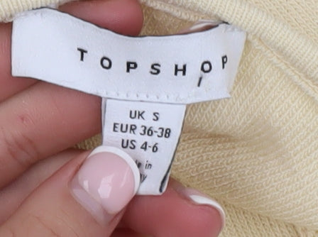Topshop Women's Beige One Shoulder Knit Top Size S UK 8-10