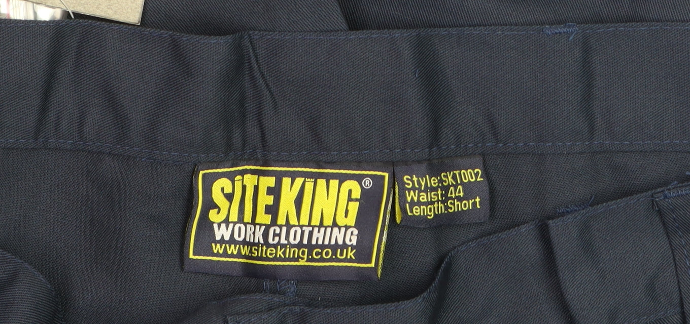 Site King Men's Blue Cargo Work Trousers Size 44 Regular Fit