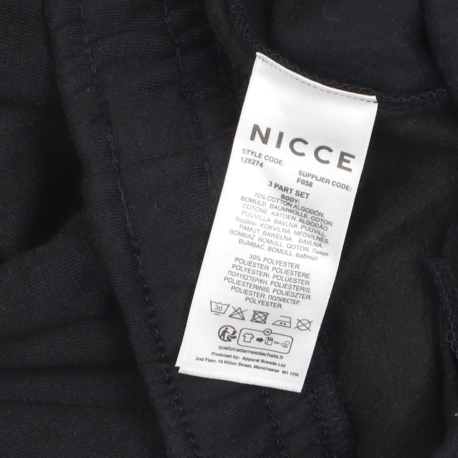 Nicce Men’s Black Jogger Trousers Size M Cotton Blend