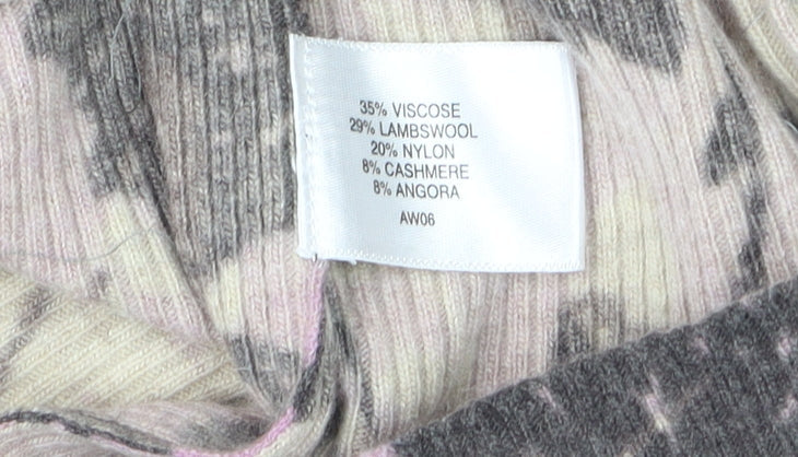 Country Casuals Petite Women's Pink Floral Cardigan Small Viscose Wool Blend