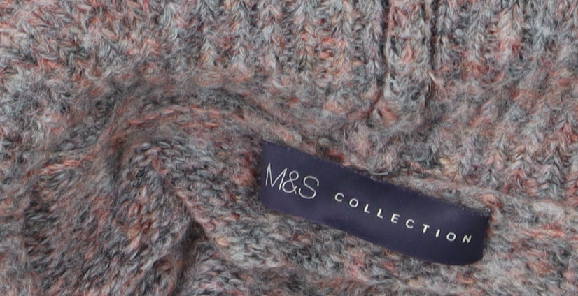 Marks & Spencer Womens Multicoloured M Cowl Neck Chunky Knit Jumper