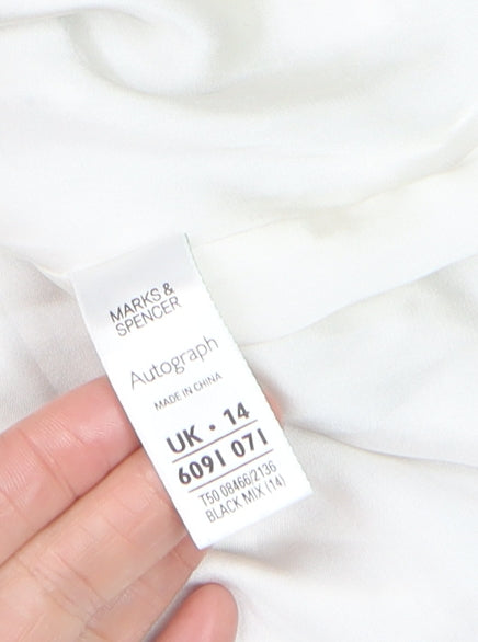 Marks and Spencer Women’s Black White Geometric Sheath Dress Size 14