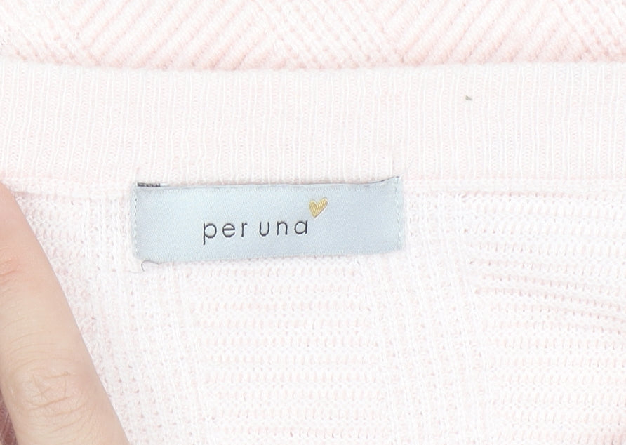Marks and Spencer Per Una Women’s Pink Knit Button Jumper Size 12