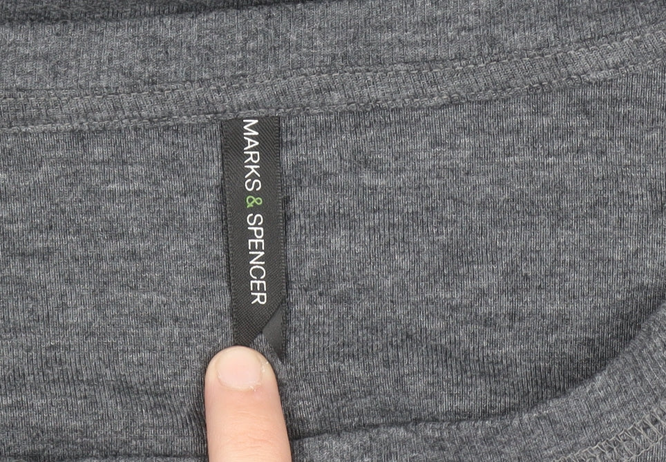 Marks & Spencer Women Grey Size 18 Shift Jersey Zip Detail Dress