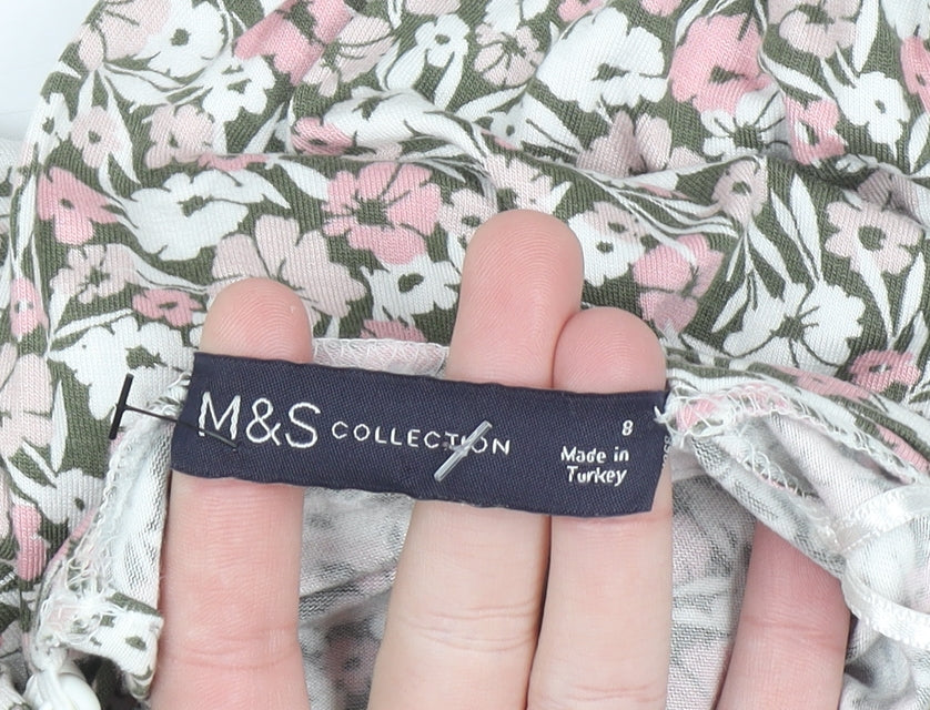 Marks and Spencer Women’s Multicoloured Floral A-Line Knee Length Dress Size 8