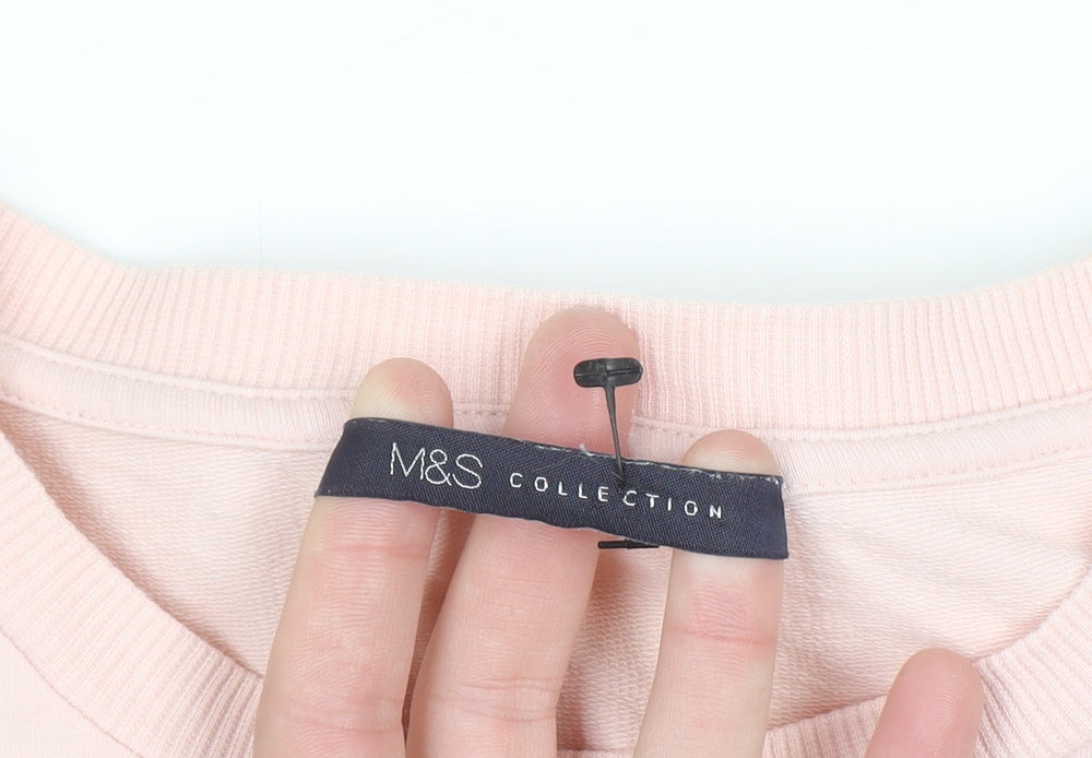 Marks and Spencer Women’s Pink Long Sleeve Crew Neck Blouse Size 14
