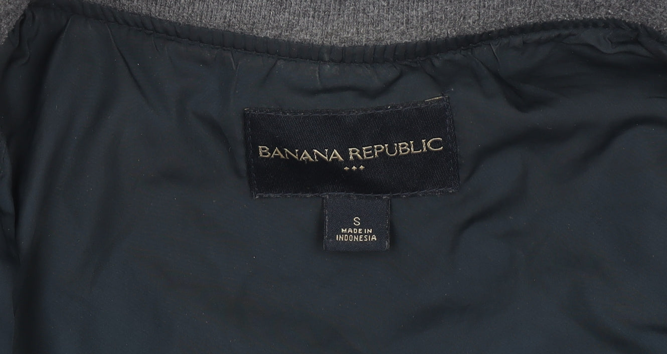 Banana Republic Men's Blue Quilted Waistcoat Size S Full Zip Nylon
