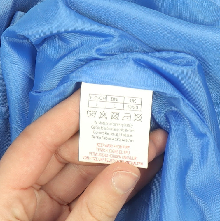 Anne De Lançay Women Blue Mid-Length Hooded Rain Coat Size 18