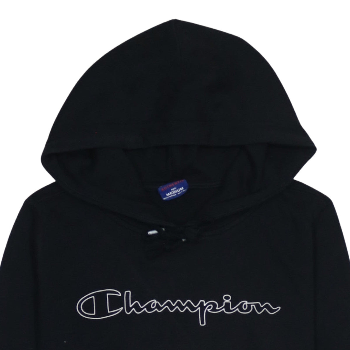 Champion Men's Black Medium Pullover Hoodie with Logo