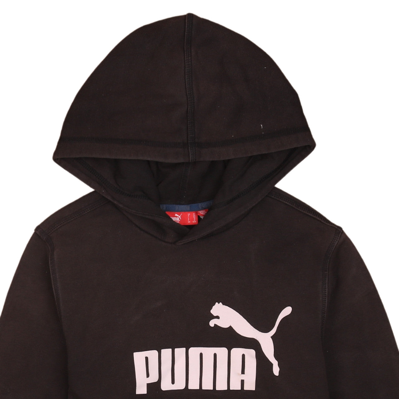 Puma Womens Black Pullover Hoodie Size 14 Logo Casual Sweatshirt