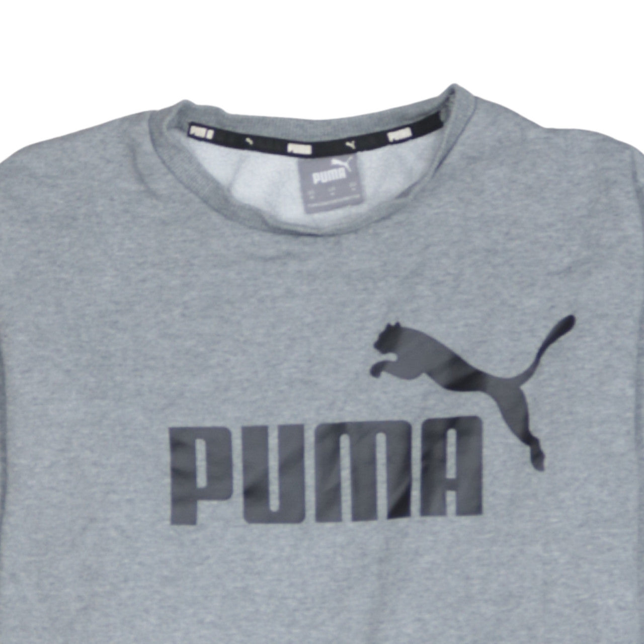 Puma Men's Grey Logo Crew Neck Sweatshirt Size M Regular Fit