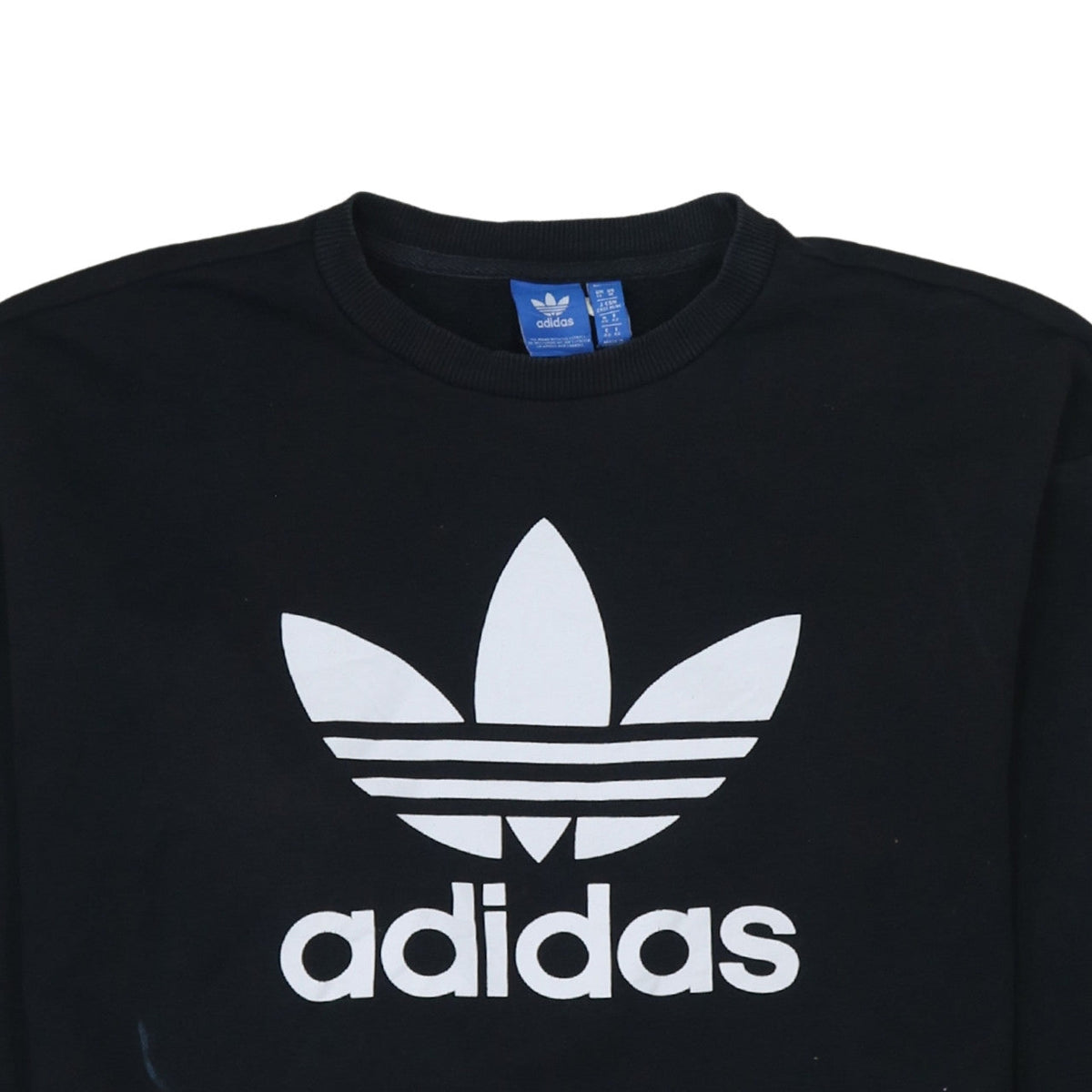 Adidas Womens Black Crew Neck Pullover Sweatshirt Size 14