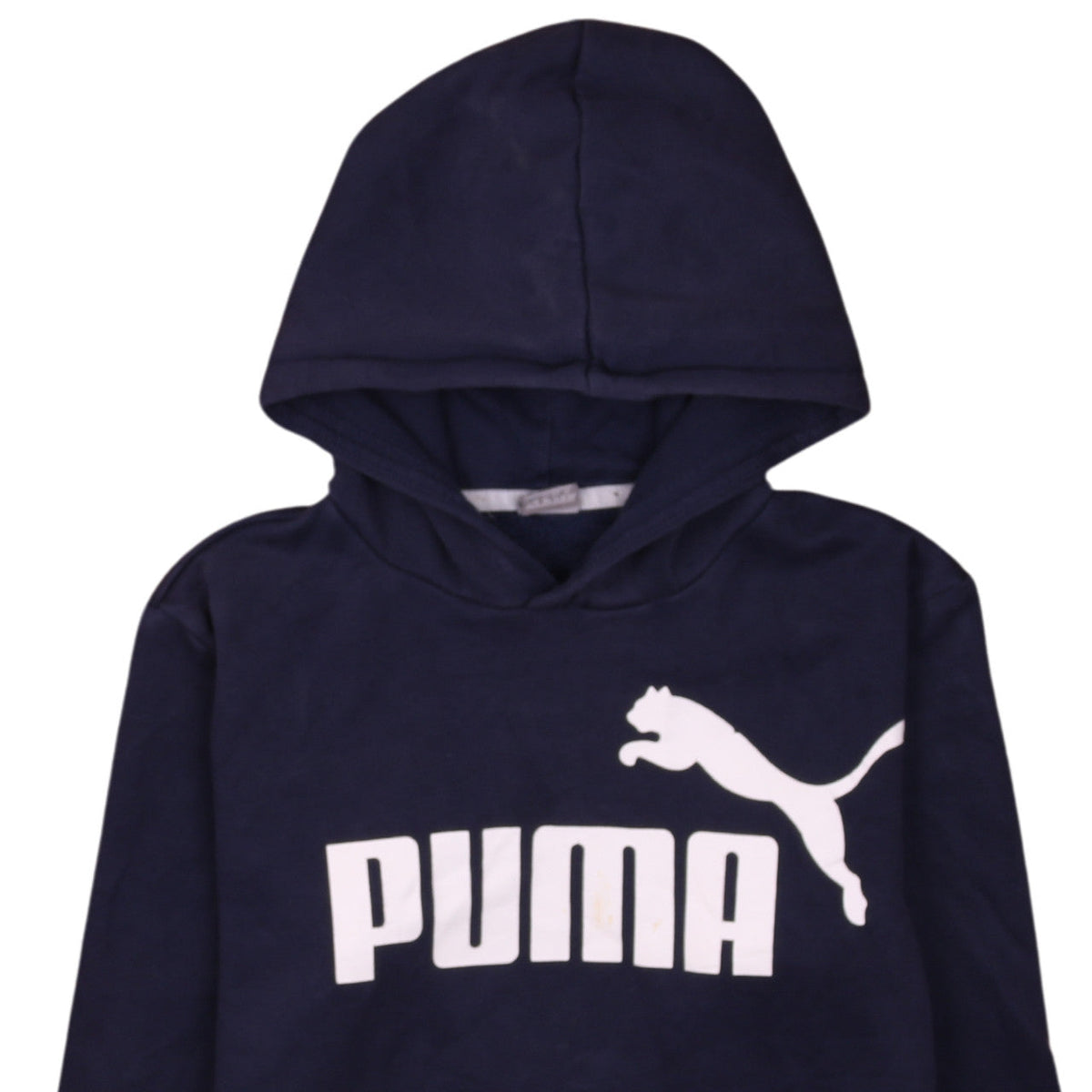 Puma Boys Navy Blue Pullover Hoodie 13-14 Years Cotton Logo Design