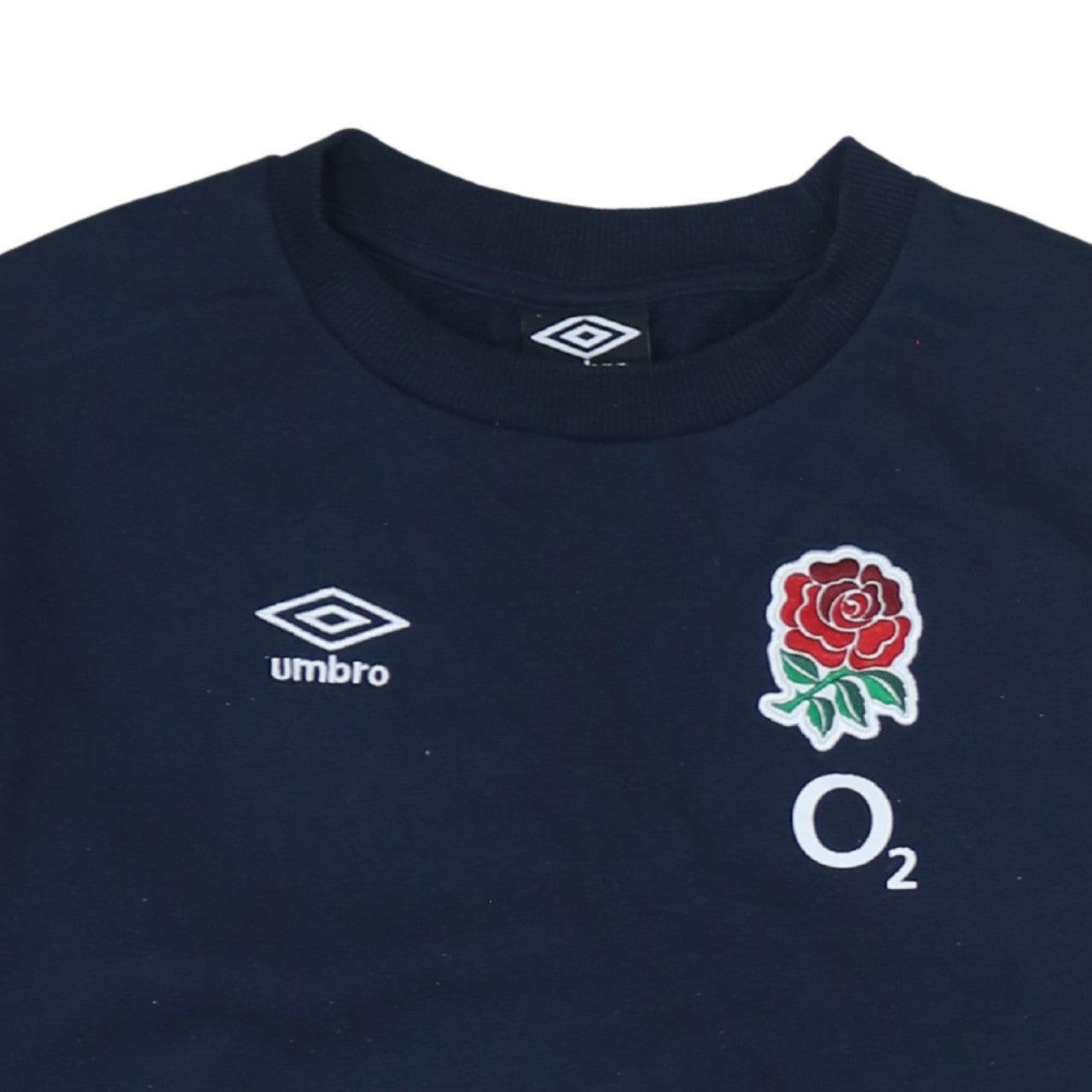 Umbro Boys England Rugby Navy Sweatshirt YXL 158cm Cotton Blend Crew Neck