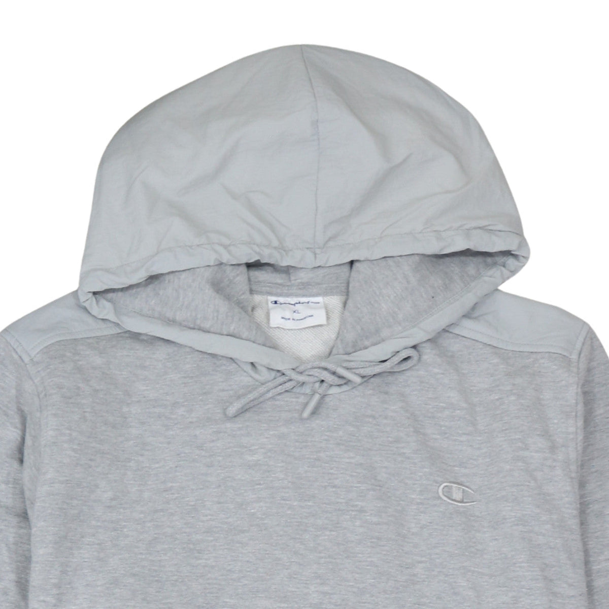 Champion Men's Grey XL Pullover Hoodie with Logo and Pocket