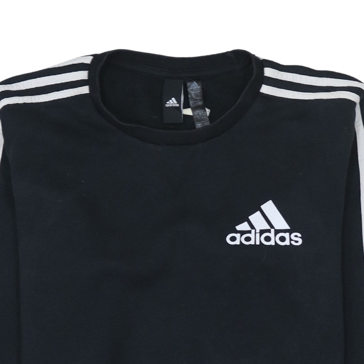 Adidas Men's Black Small Crew Neck Pullover Sweatshirt