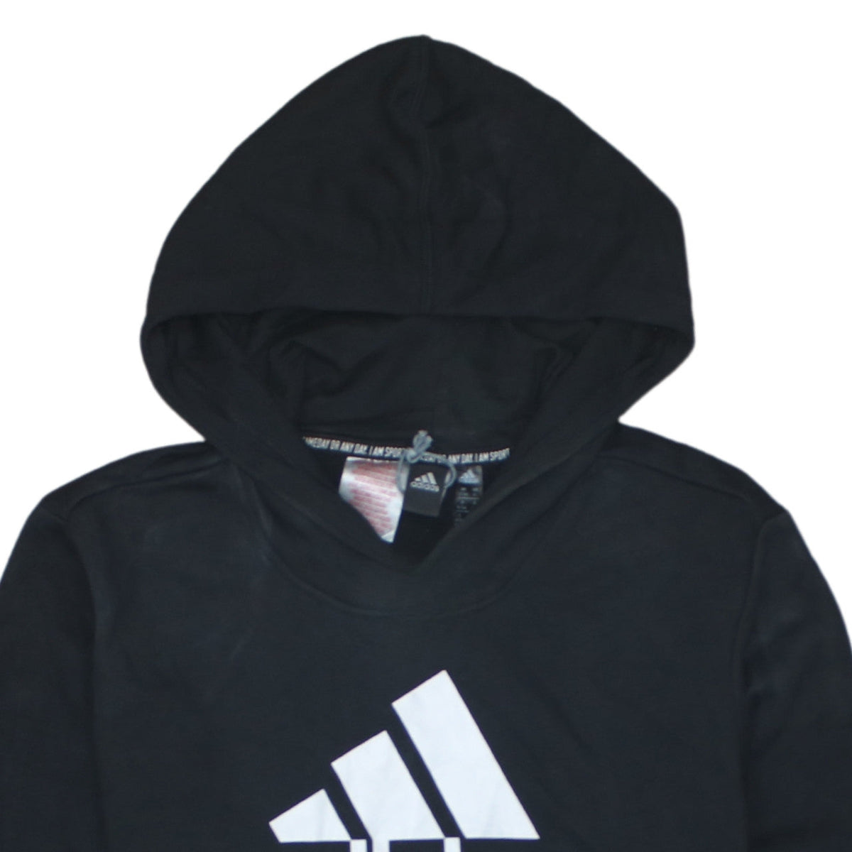 Adidas Boys Black Pullover Hoodie 15-16 Years Logo Sportswear