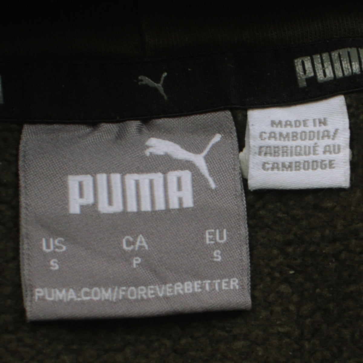 Puma Men's Green Pullover Hoodie Small Graphic Logo Sweatshirt