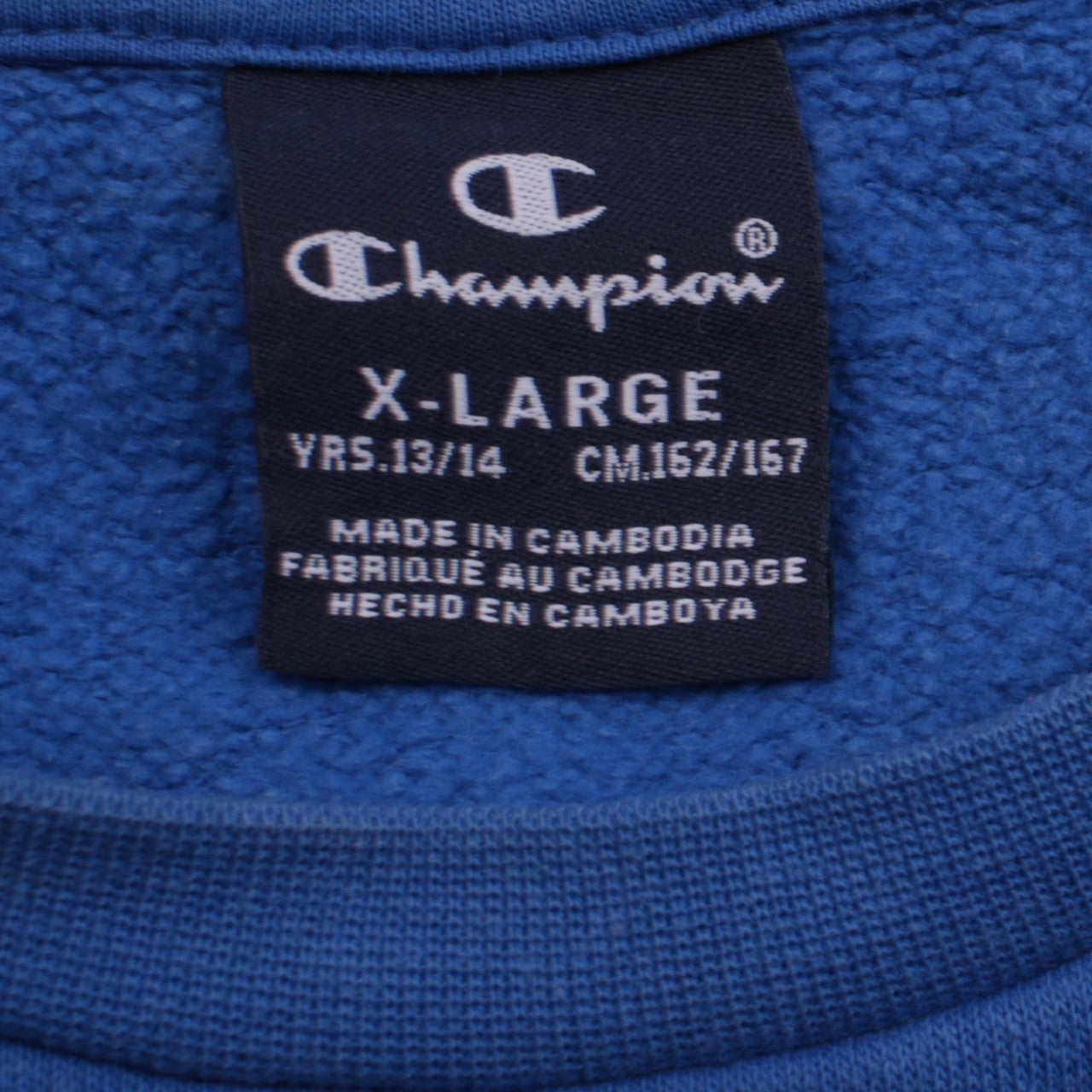 Champion Boys Blue Sweatshirt XL 13-14 Years Logo Crew Neck Pullover